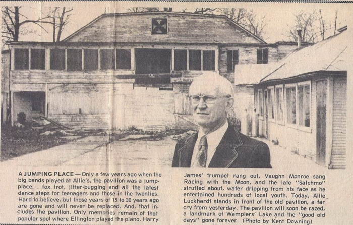 Wamplers Lake Pavilion - Old Photo Of Pavilion And Owner (newer photo)